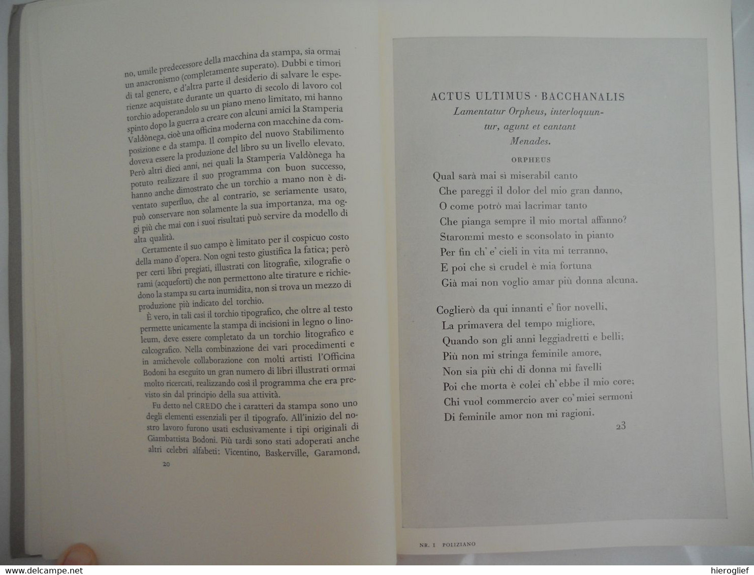 OFFICINA BODONI VERONA 1923 1964 CATALOGUS VD BOEKEN OP DE HANDPERS GEDRUKT Liebaers Reedijk Boekdrukkunst - Antiquariat