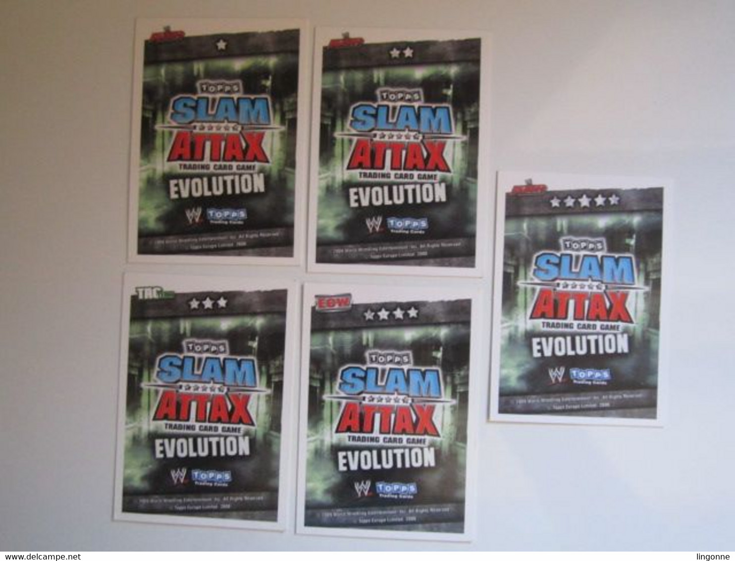 Lot 5 Cartes De Catch TOPPS SLAM ATTAX EVOLUTION Trading Card Game - Tarjetas