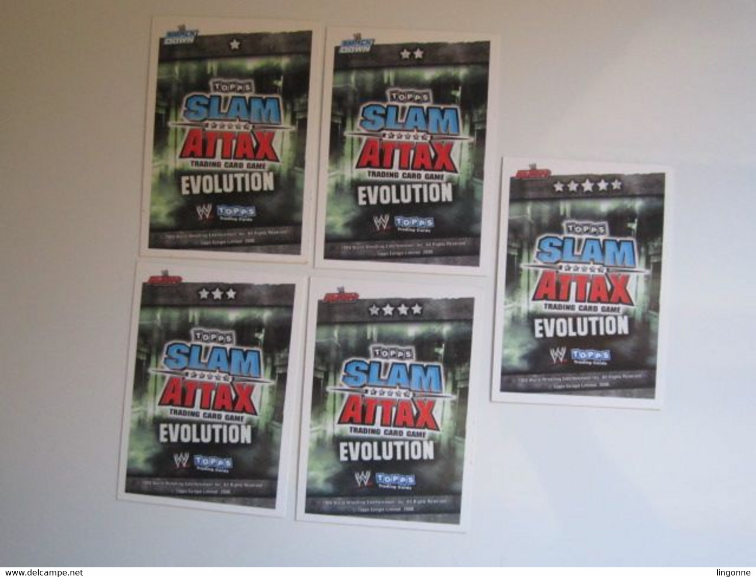 Lot 5 Cartes De Catch TOPPS SLAM ATTAX EVOLUTION Trading Card Game - Trading-Karten