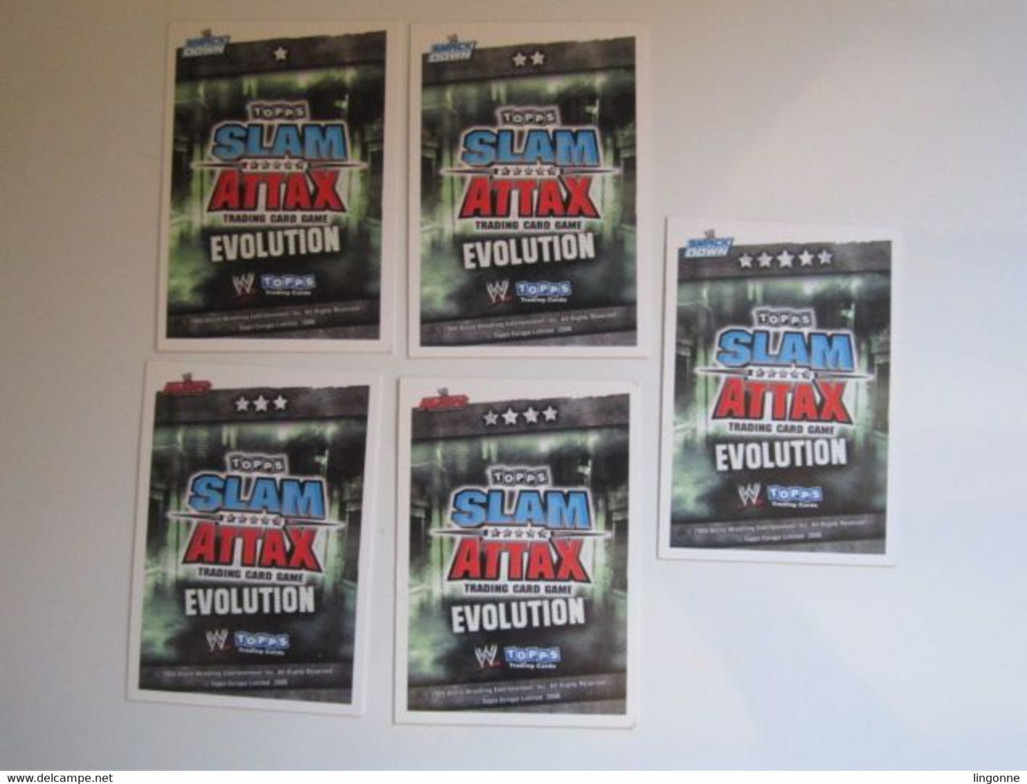 Lot 5 Cartes De Catch TOPPS SLAM ATTAX EVOLUTION Trading Card Game - Trading Cards