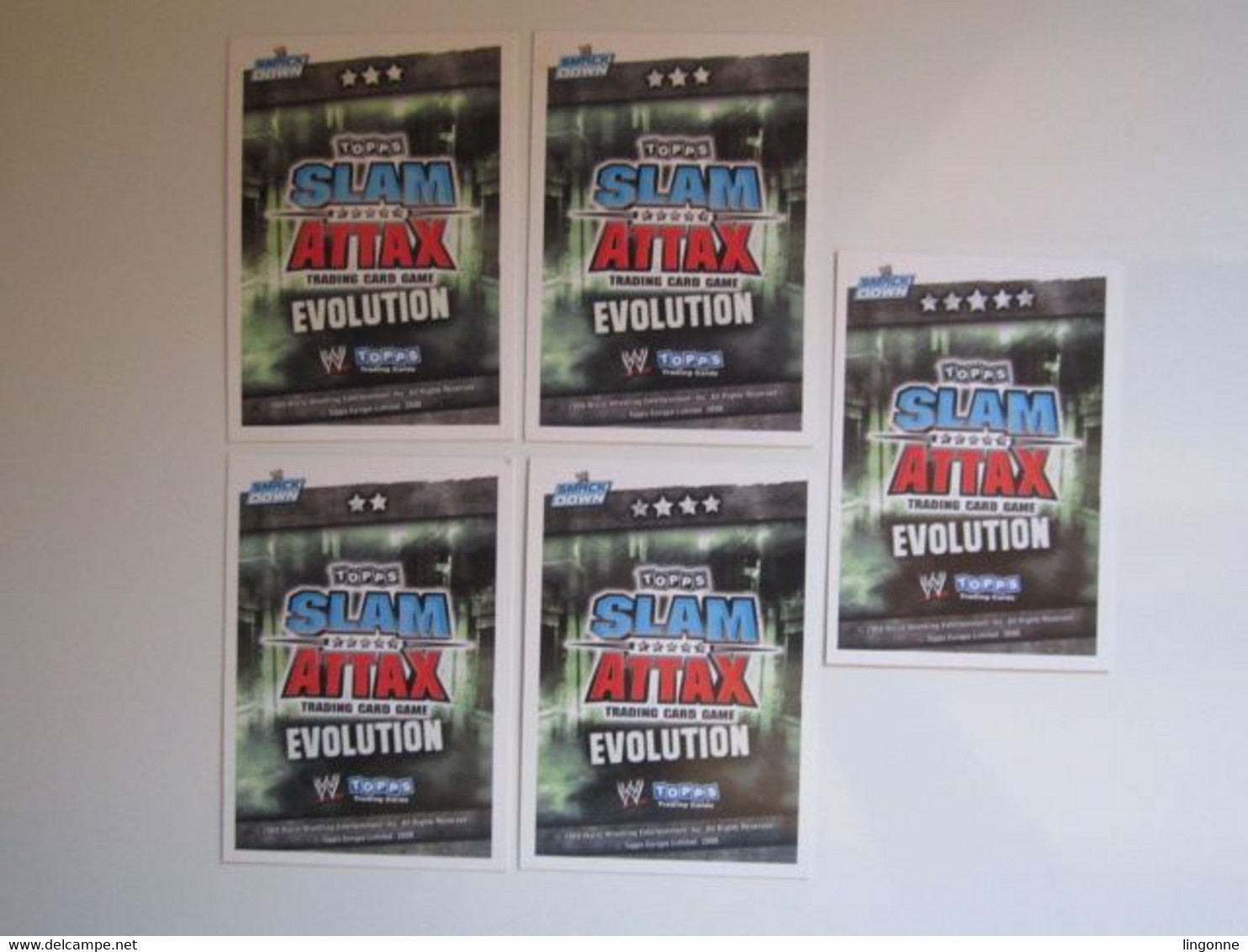 Lot 5 Cartes De Catch TOPPS SLAM ATTAX EVOLUTION Trading Card Game - Trading Cards