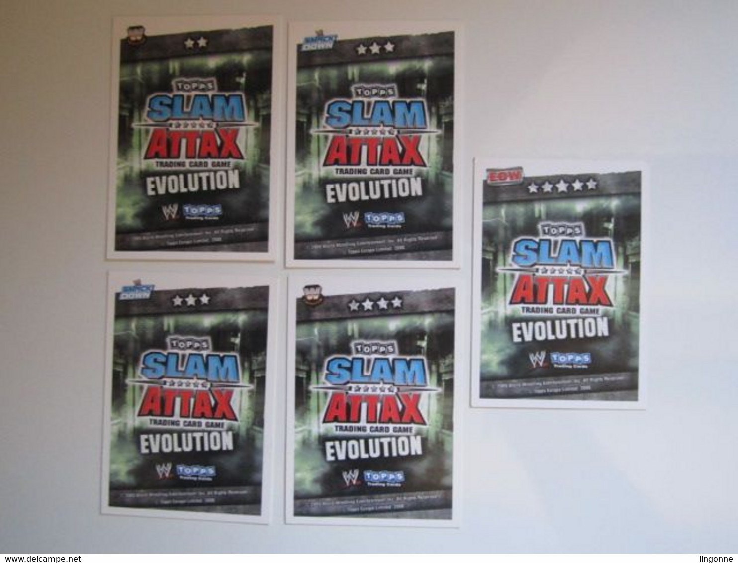 Lot 5 Cartes De Catch TOPPS SLAM ATTAX EVOLUTION Trading Card Game - Trading Cards