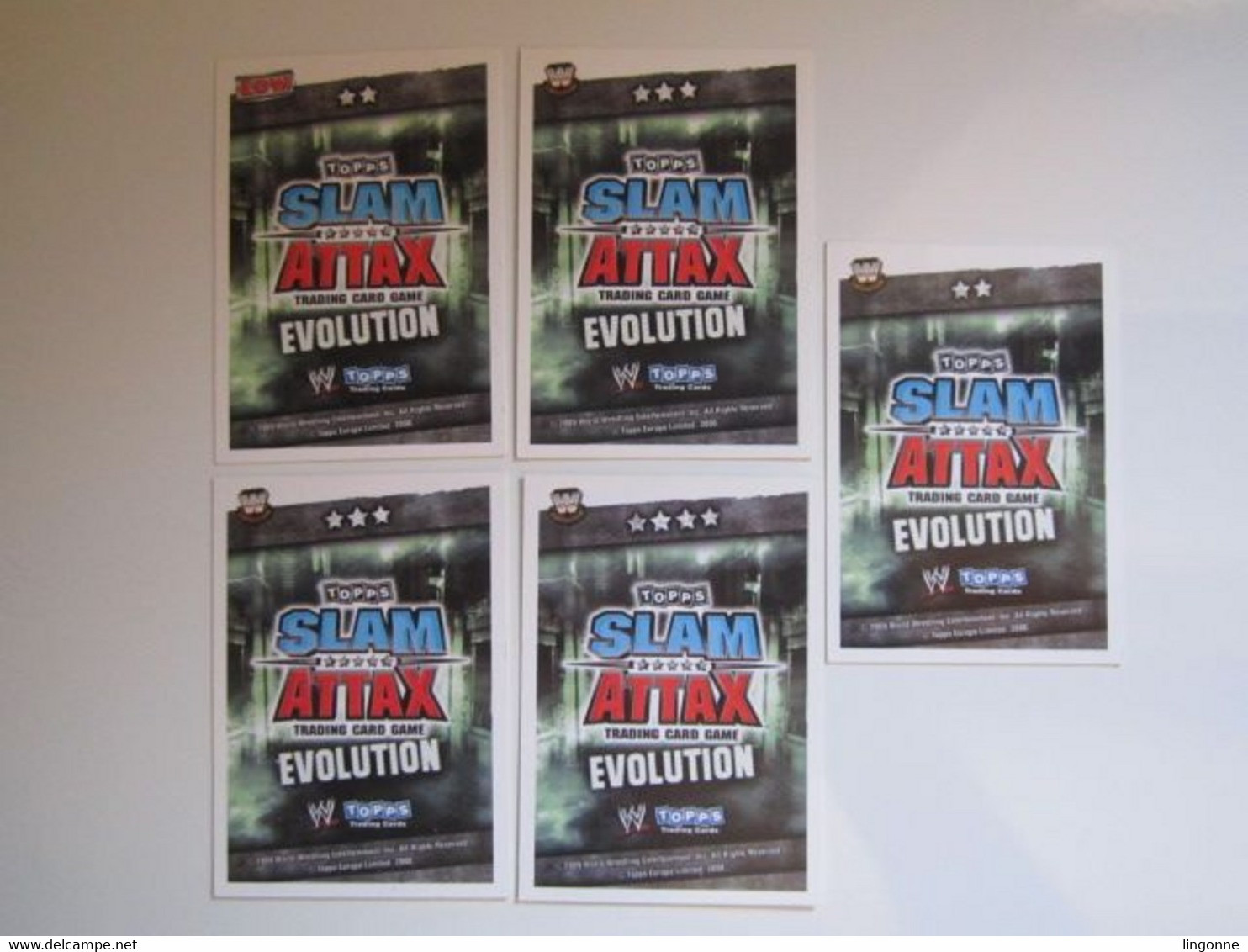 Lot 5 Cartes De Catch TOPPS SLAM ATTAX EVOLUTION Trading Card Game - Tarjetas