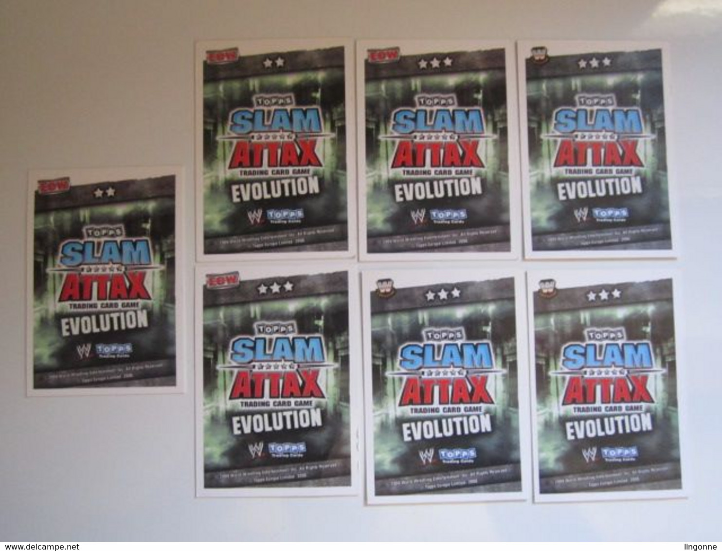 Lot 5 Cartes De Catch TOPPS SLAM ATTAX EVOLUTION Trading Card Game - Tarjetas