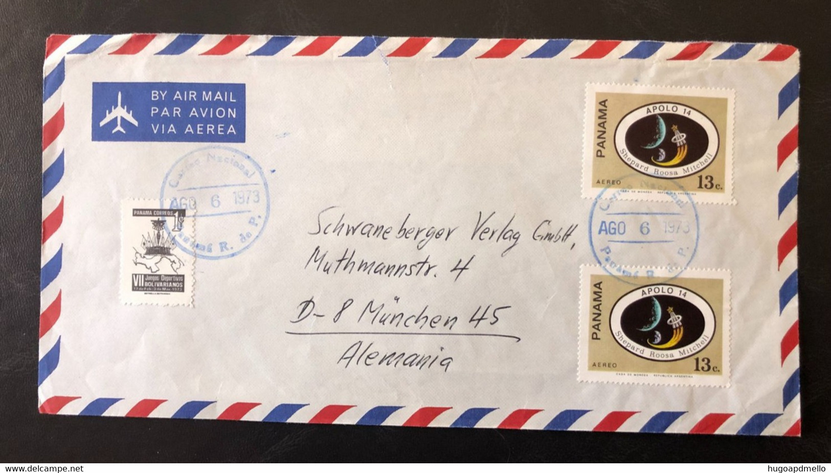 PANAMA, Circulated Cover To Germany,  « SPACE », « APOLO 14 », 1973 - América Del Sur