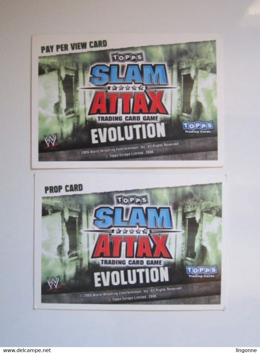 2 Cartes De Catch TOPPS SLAM ATTAX EVOLUTION Trading Card Game PROP CARD - PAY PER VIEW CARD - Tarjetas