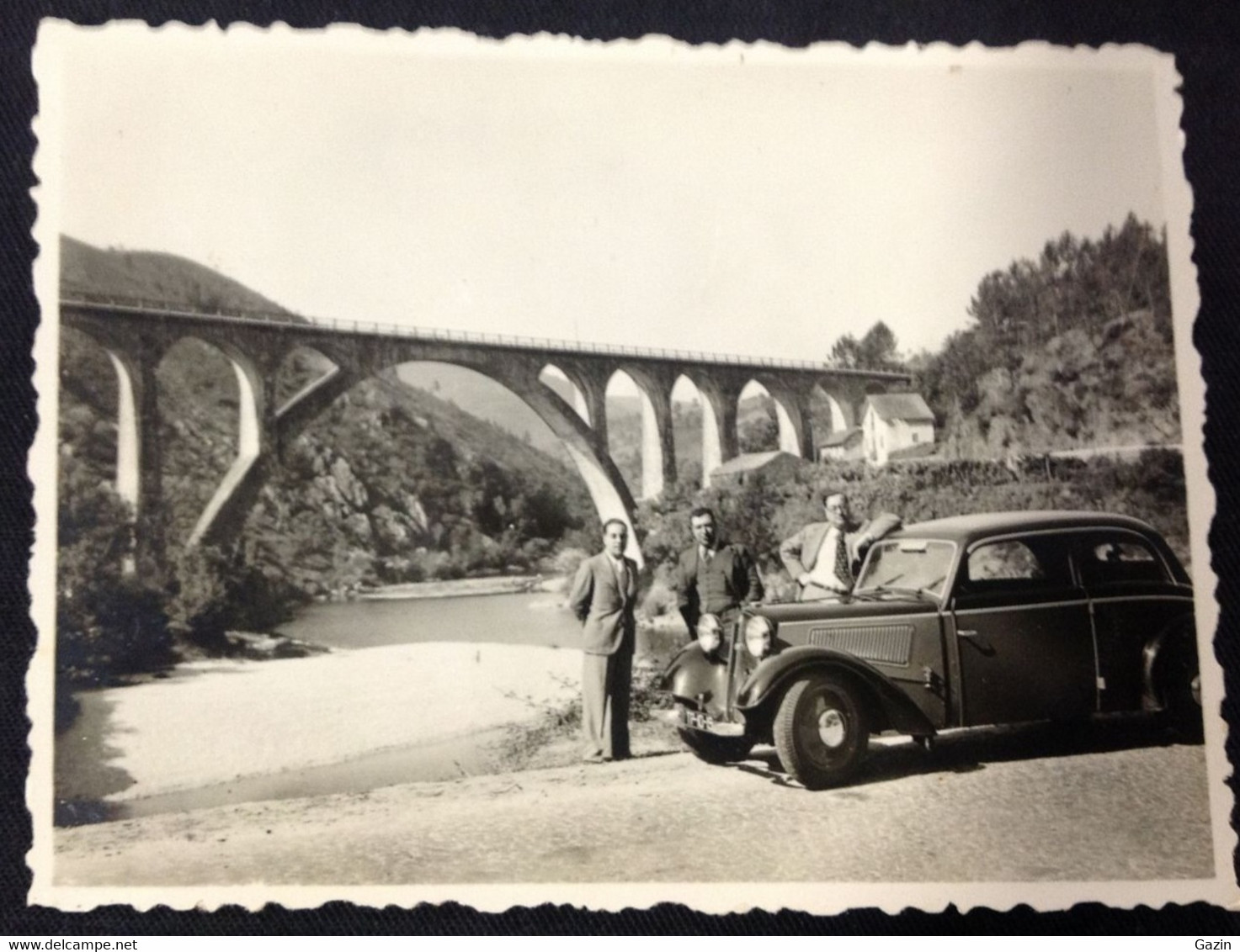 Old Car* Vieille Voiture* Carro Antigo Junto A Ponte Sobre O Vouga - Pecegueiro - 1938 (8,5*6cm) - Cars