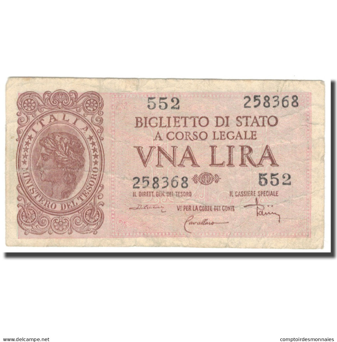 Billet, Italie, 1 Lira, 1944, 1944-11-23, KM:29c, TB+ - Regno D'Italia – 1 Lire