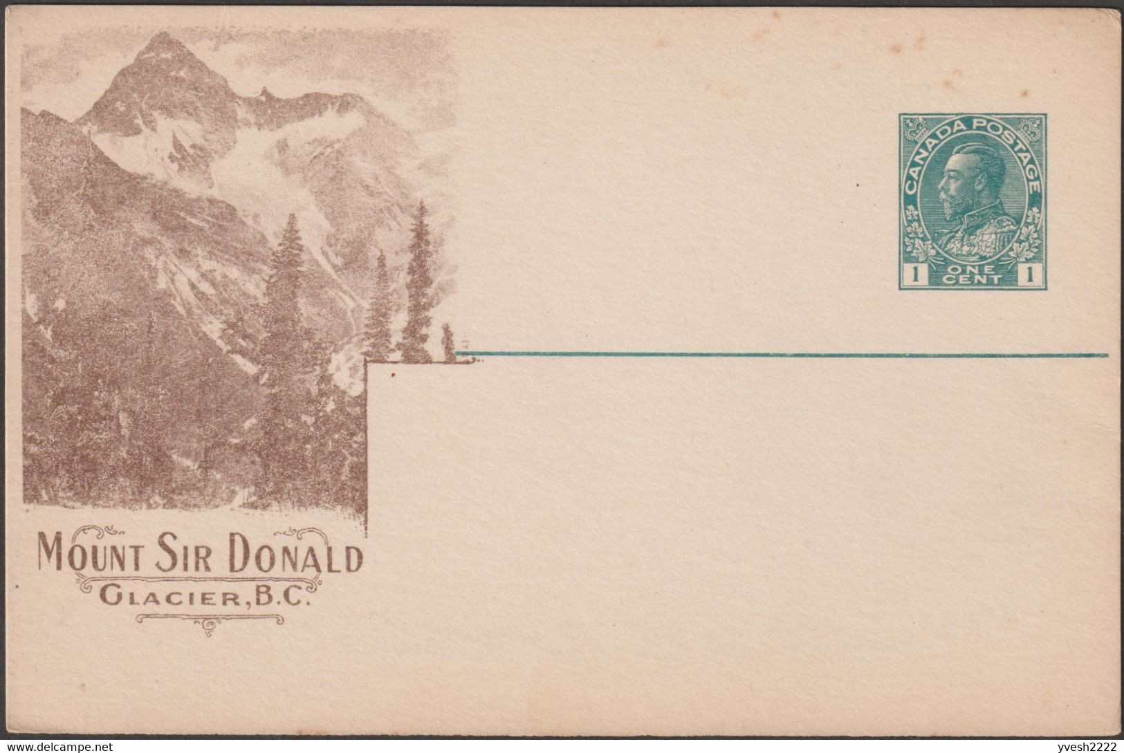 Canada 1921. 2 Entiers Postaux, Mount Sir Donald, Glacier, Montagne De La Colombie Britannique (3284 Mètres) - Montagnes