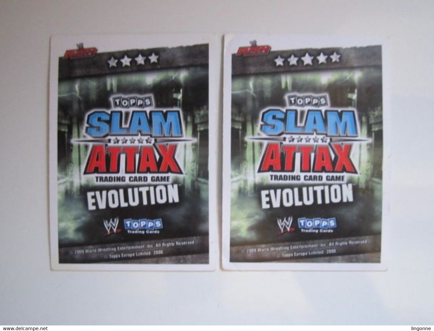 2 Cartes De Catch TOPPS SLAM ATTAX EVOLUTION Trading Card Game CHAMPION TRIPLE H - MONTEL VONTAVIOUS PORTER - Trading Cards