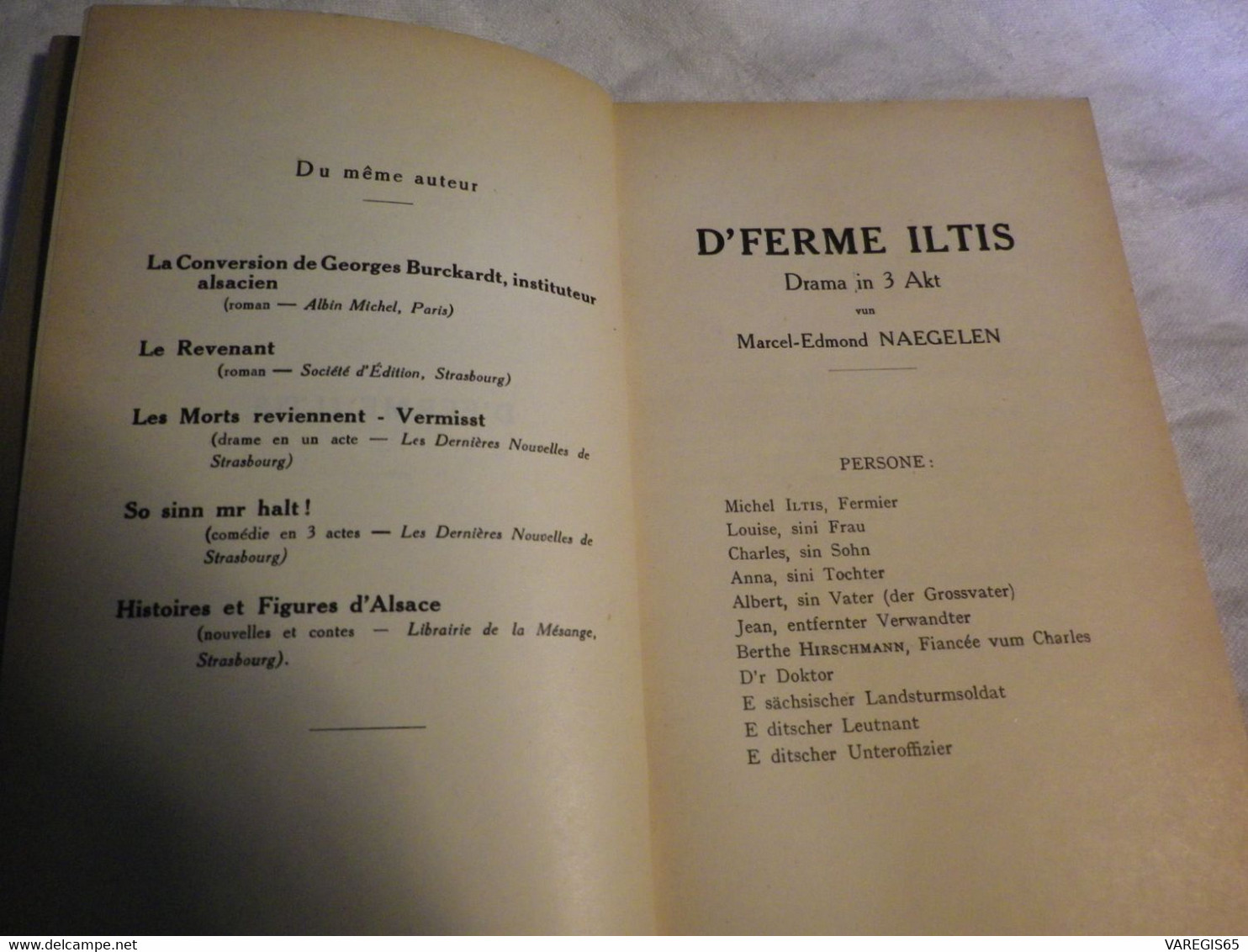 D' FERME ILTIS - MARCEL EDMOND NAEGELEN - HOMME POLITIQUE MINISTRE - 2e EDITION 1939 DERNIERES NOUVELLES DE STRASBOURG - Teatro & Danza