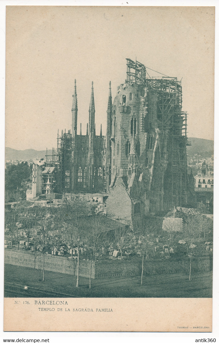 Rare CPA ESPAGNE BARCELONE BARCELONA Templo De La Sagrada Familia N°176 Gaudi - Barcelona