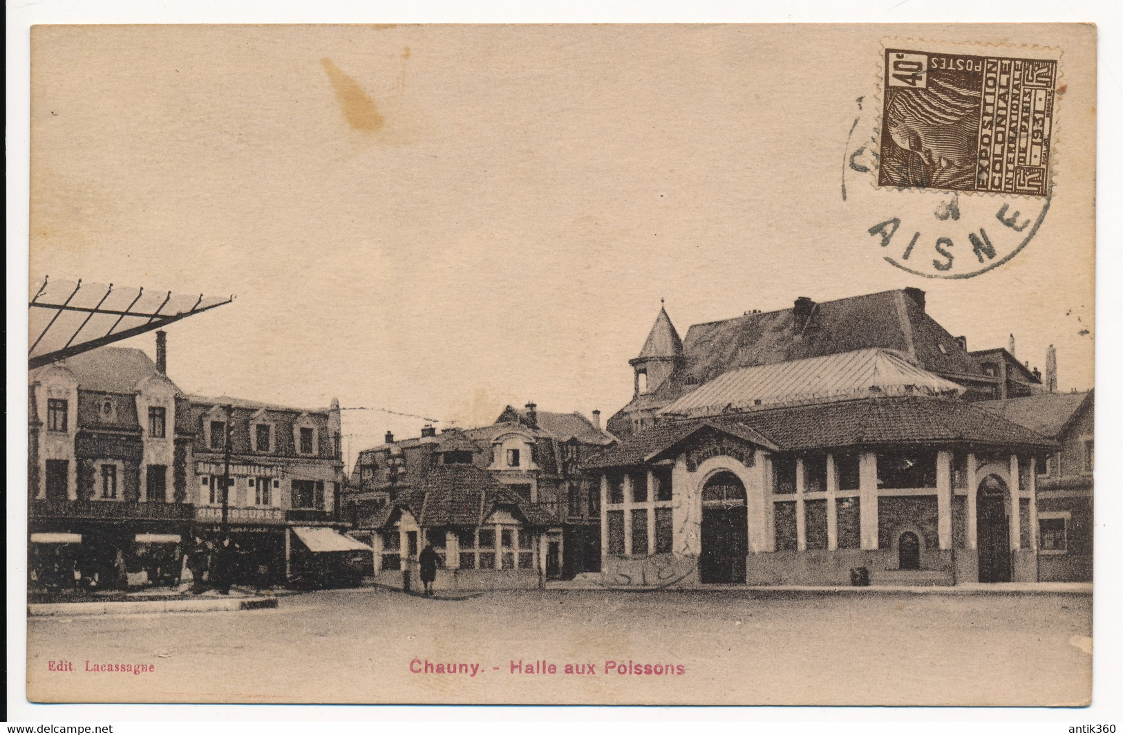 CPA 02 CHAUNY Halle Aux Poissons Editeur Lacassagne - Chauny