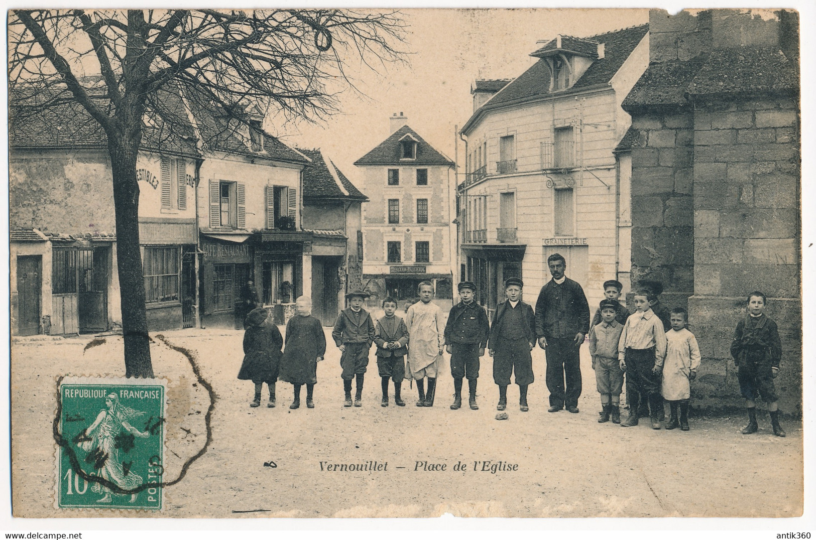 CPA 78 VERNOUILLET Place De L'Eglise Animée - Vernouillet