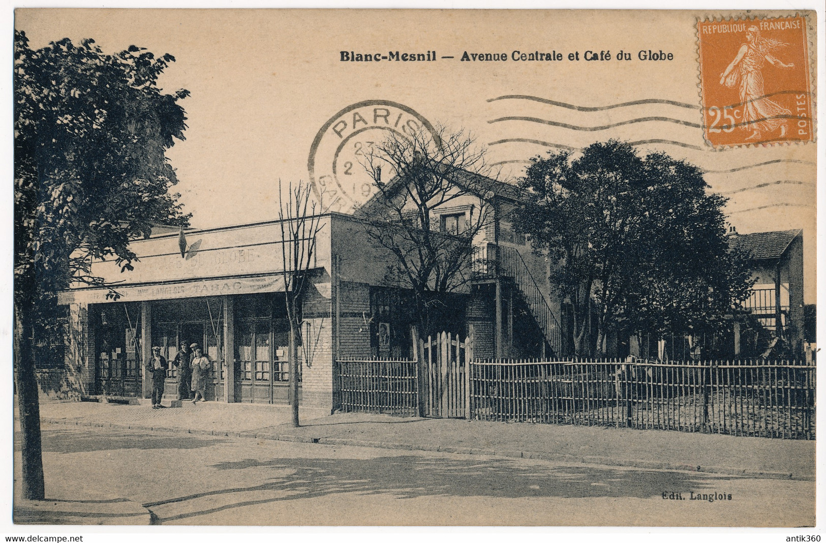 CPA 93 BLANC-MESNIL Avenue Centrale Et Café Du Globe - Autres & Non Classés