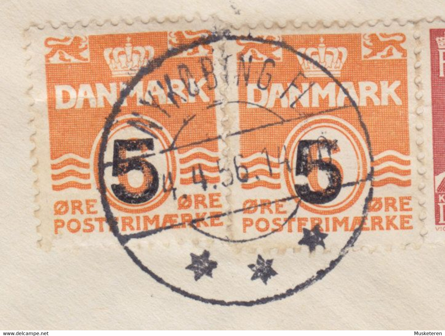 Denmark Registered Einschreiben Label & Brotype NYKØBING Fl. 1956 Cover Brief ERROR Variety '5' W. Weak Print (5 Scans) - Variedades Y Curiosidades