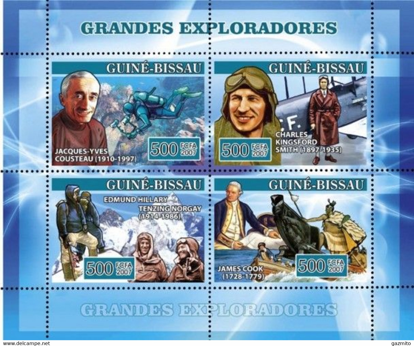 Guinea Bissau 2007, Explorers II, Diving, Climbing, Planes, J. Cook, Custeau, Hillary, 4val In BF - Duiken