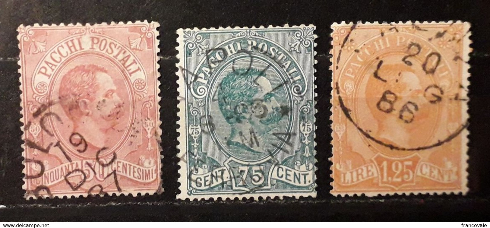 Italia Regno 1884 - 86 Pacchi Postali Serie C. 50 C.75 E L.1.25 - Paketmarken