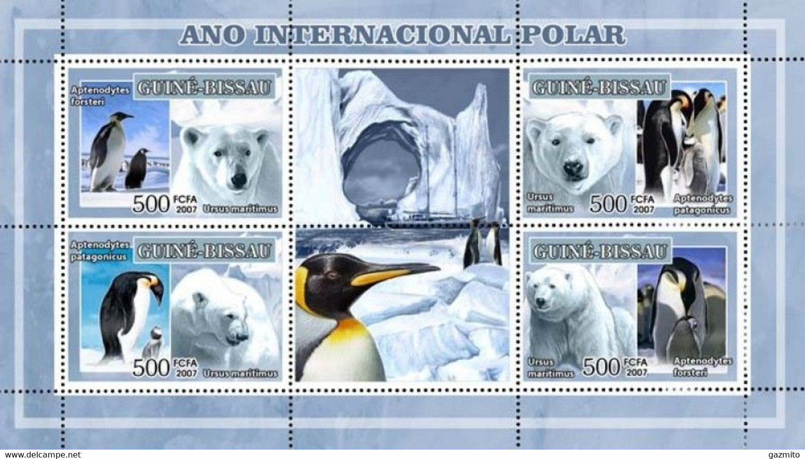 Guinea Bissau 2007, Polar Year II, Penguins, Polar Bears, 4val In BF - Année Polaire Internationale