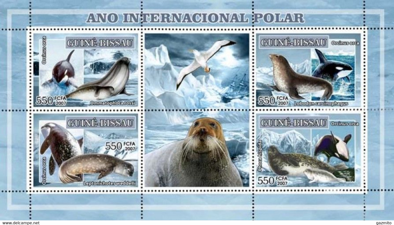 Guinea Bissau 2007, Polar Year III, Seals, Orcas, Bird, 4val In BF - Faune Antarctique