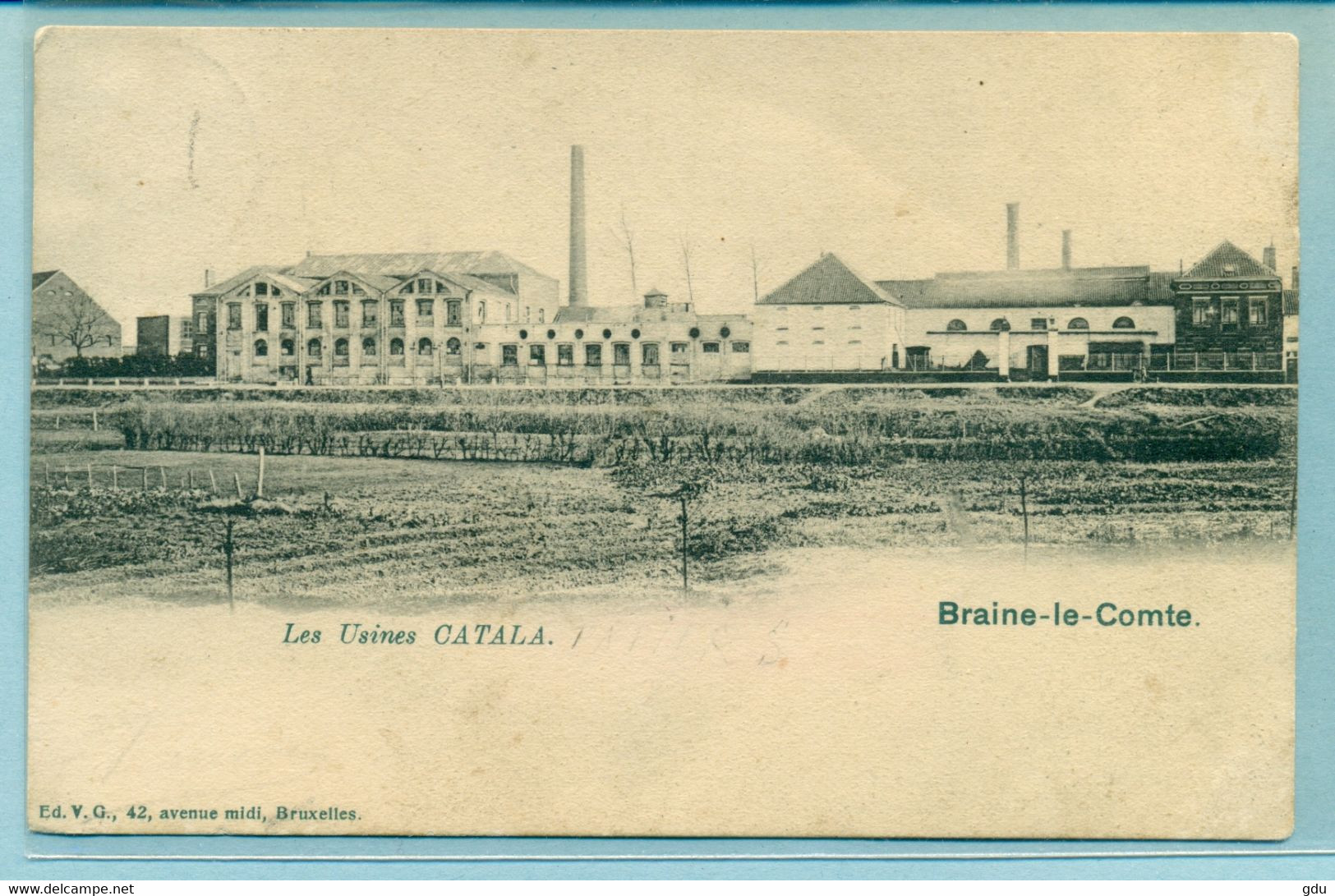 Braine-le-Comte (Usines Catala) Voyagé 1912/15 (timbre Détérioré) - Braine-le-Comte