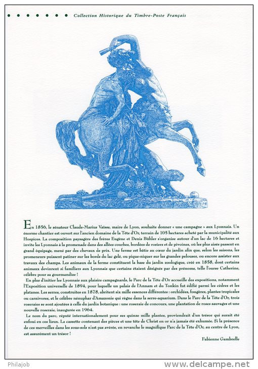 &#9989;" JARDINS DE FRANCE : LYON TETE D'OR " Sur Document Philatéliquue Officiel De 2007 (4 Pages) N° YT 4047 4048. DPO - 2000-2009