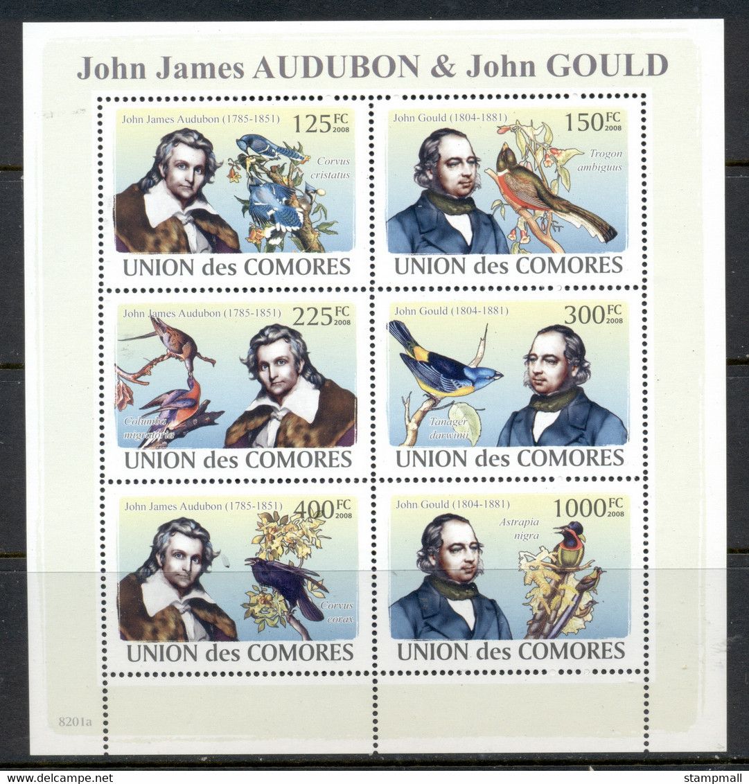 Comoro Is 2009 Birds, Audubon & Gould MS MUH - Comores (1975-...)