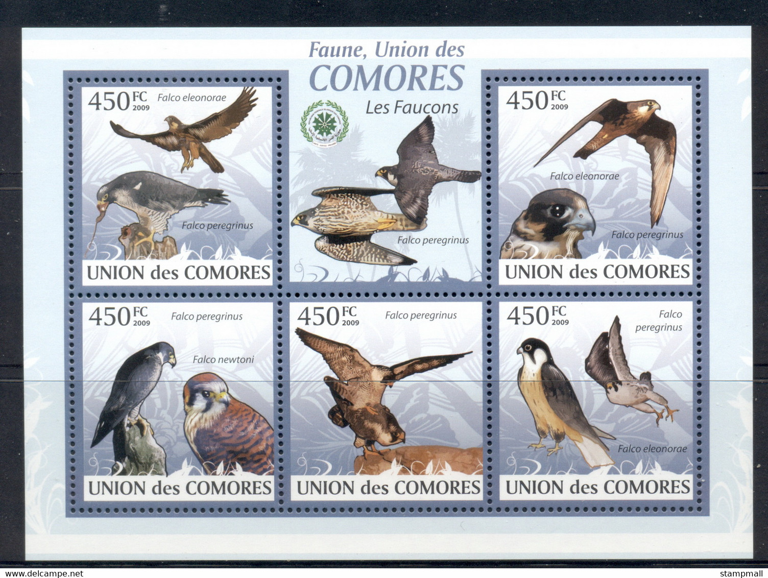 Comoro Is 2009 Birds, Birds Of Prey, Falcons MS MUH - Comores (1975-...)