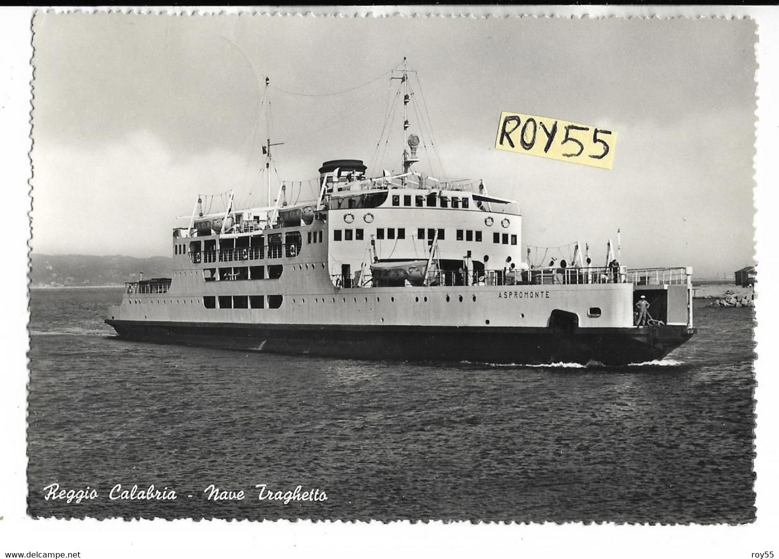 Navi Traghetti Calabria Reggio Calabria Nave Traghetto Aspromonte In Navigazione Anni 50 - Ferries