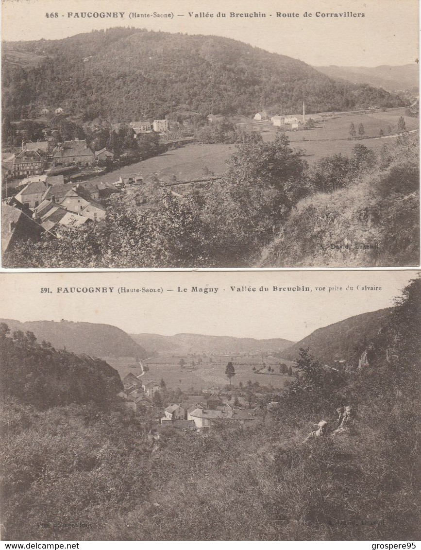 FAUCOGNEY VALLEE DU BREUCHIN ROUTE DE CORRAVILLERS RARE + LE MAGNY 1918 - Autres & Non Classés