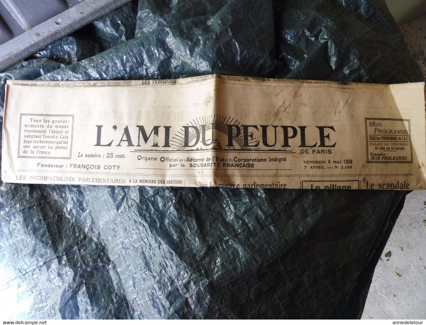 1934 L'AMI DU PEUPLE : Sainte-Anne-d'Auray Aux 240000 Bretons De La Guerre ; Affaire Frogé ; La Petite-Roquette; Etc - Informations Générales