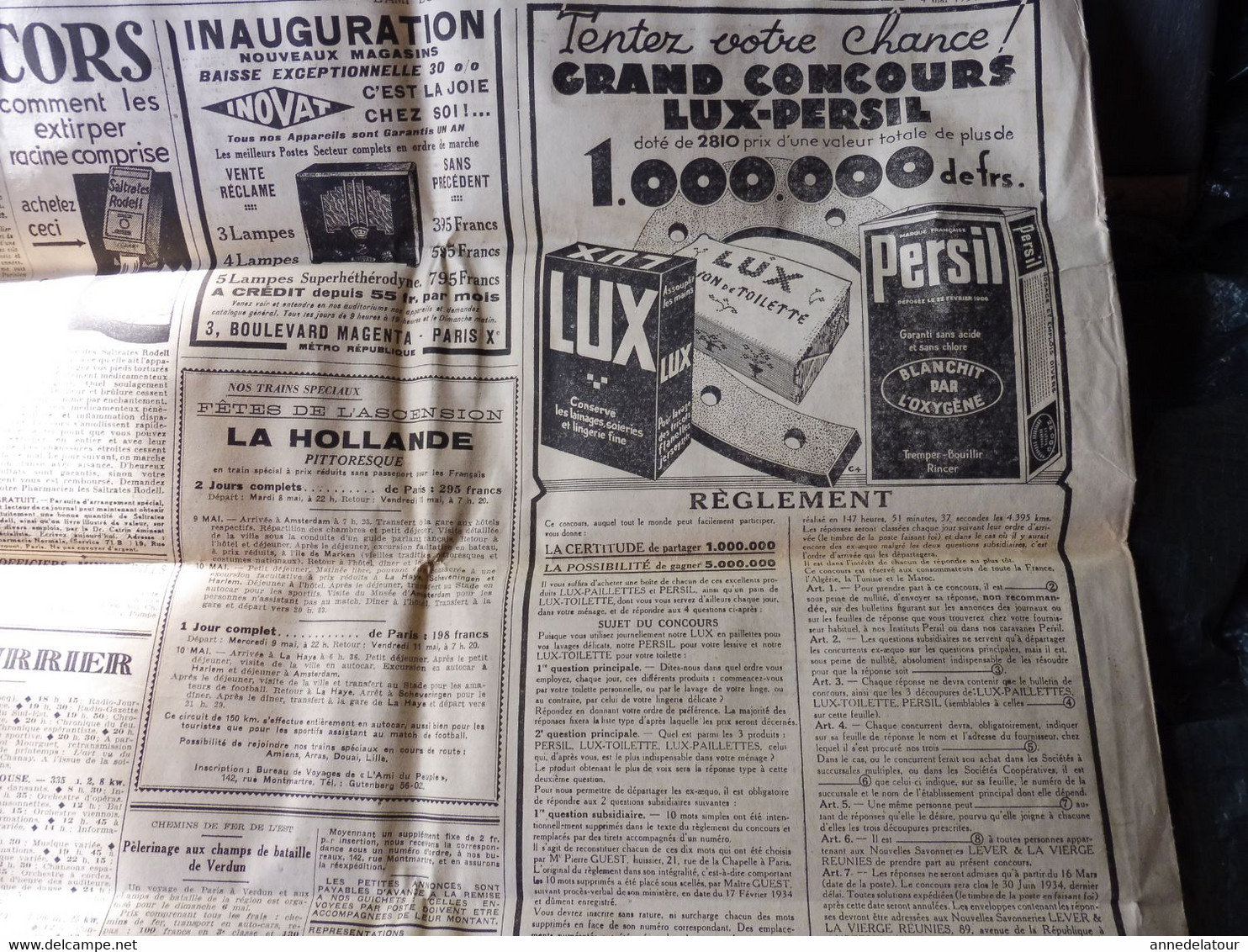 1934 L'AMI DU PEUPLE : Sainte-Anne-d'Auray aux 240000 bretons de la guerre ; Affaire Frogé ; La Petite-Roquette; etc