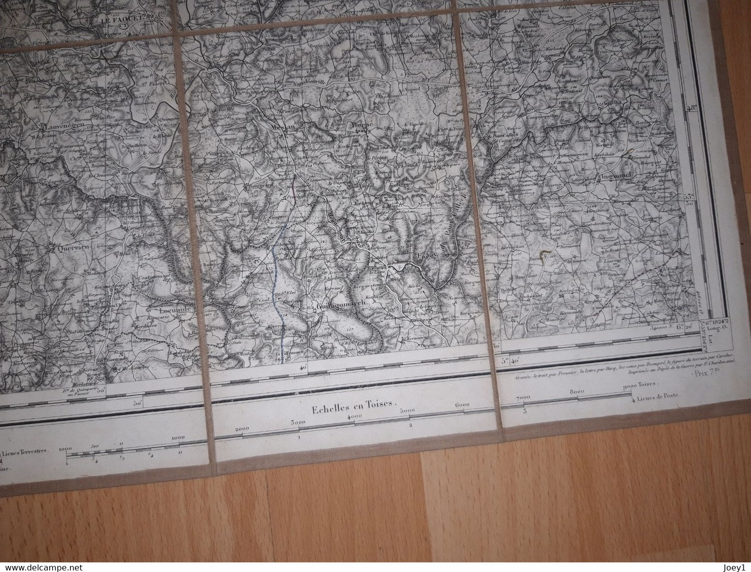 Carte D Etat Major Le Faouet De1856, Bon état - Topographical Maps