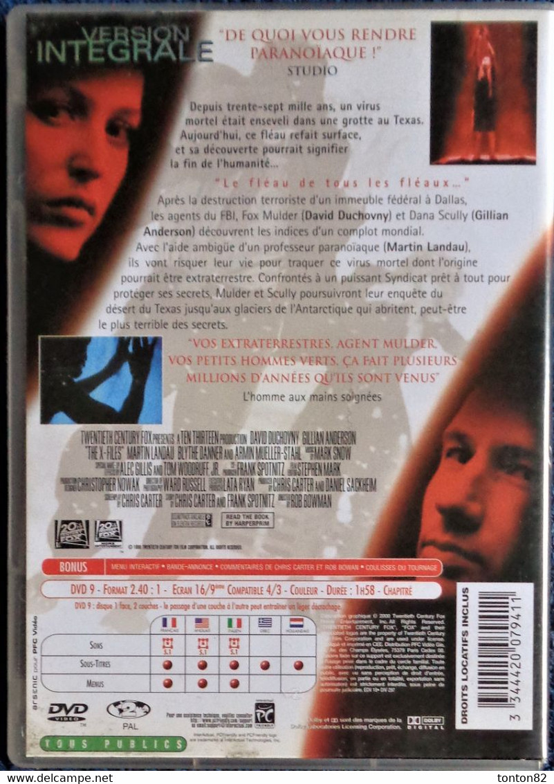The X FILES - ( Le FILM, Version Intégrale ) - David Duchovny - Gillian Anderson . - Sci-Fi, Fantasy