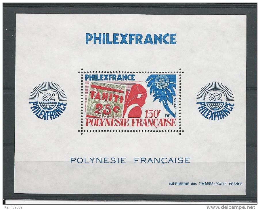 POLYNESIE - 1982 - BLOC YVERT N°6 ** - COTE = 21 EUROS - Blocs-feuillets