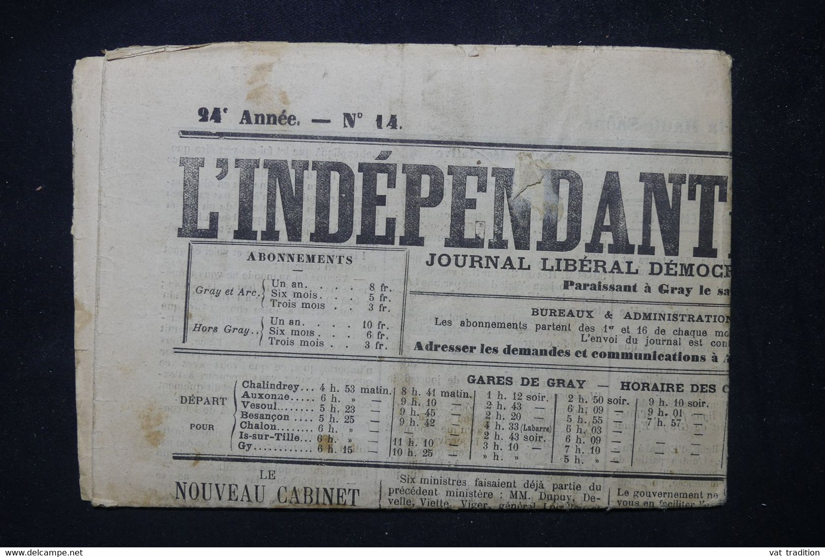 FRANCE - Annulation Typographique Sur Type Sage 1ct Sur Journal De La Haute Saône En 1893  - L 102832 - 1877-1920: Semi-moderne Periode