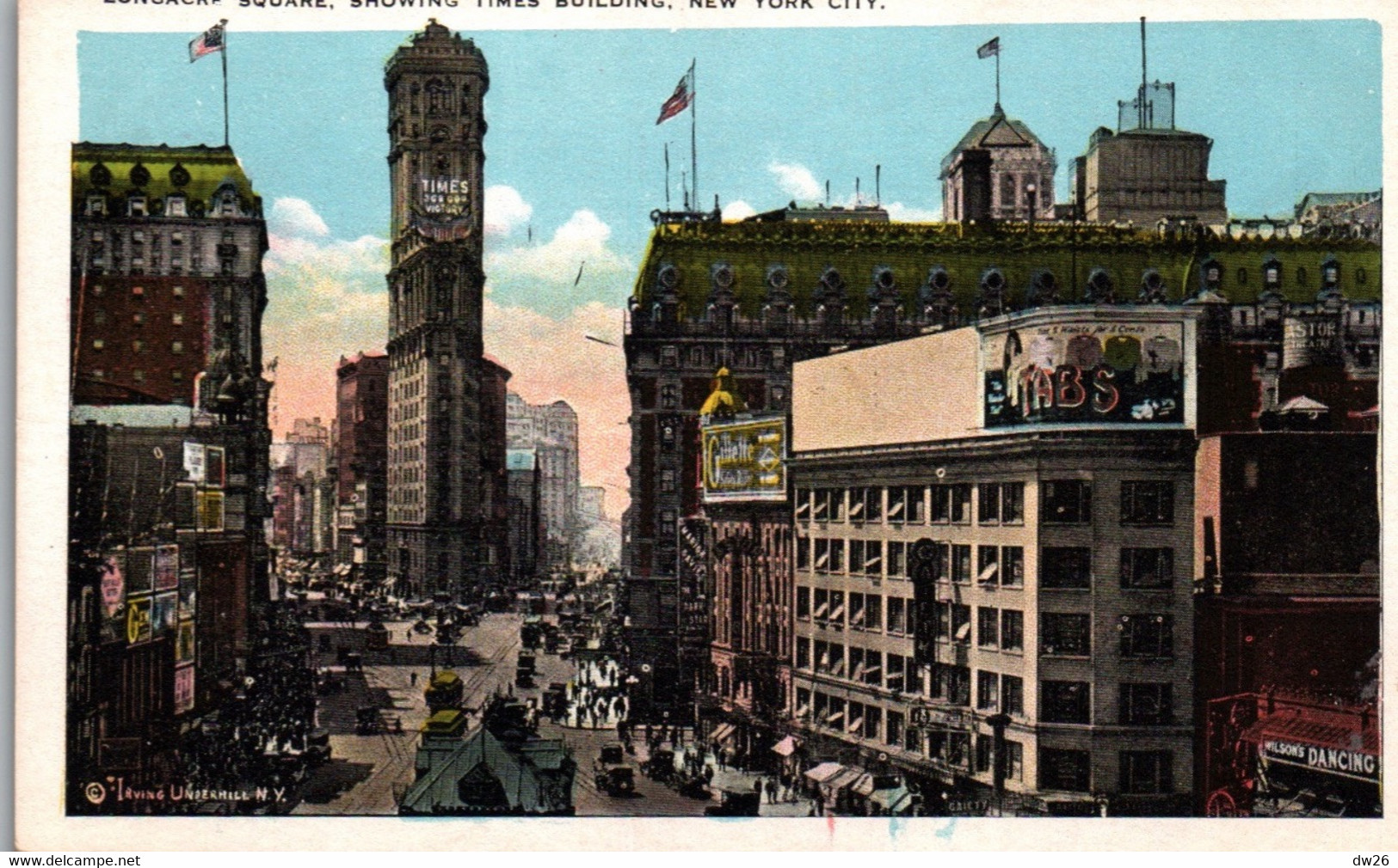 New York City NY - Longacre Square, Showing Times Building - Pub. By  Manhattan Post Card Co. Non Circulated - Piazze