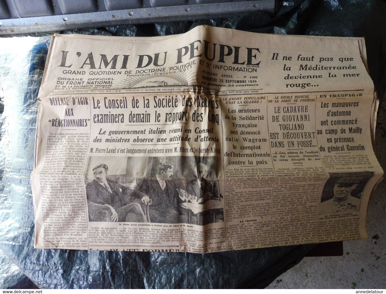 1935 L'AMI DU PEUPLE : Armée De L'Air De L'URSS ; Amsredam-Playel ; GALUPIN, Médium à Trayas-les-Flots; Laval; Etc - Informations Générales