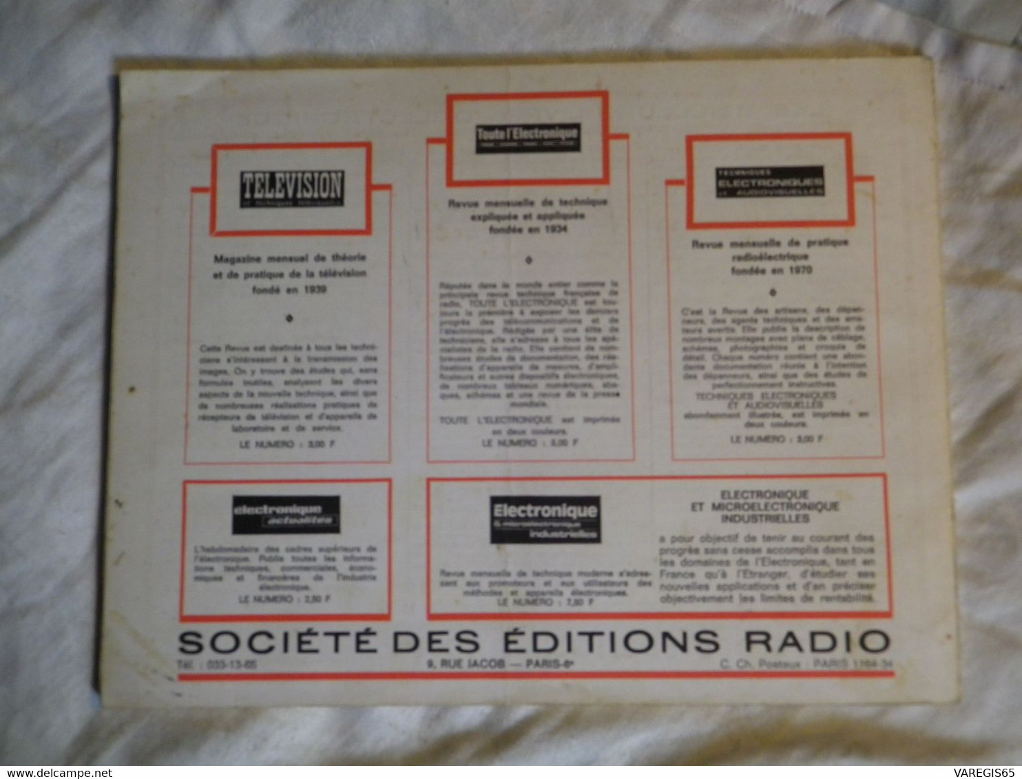 SCHEMATHEQUE 71 TELEVISEURS - W. SOROKINE - EDITION 1971 - SOCIETE DES EDITIONS RADIO PARIS - Audio-Video