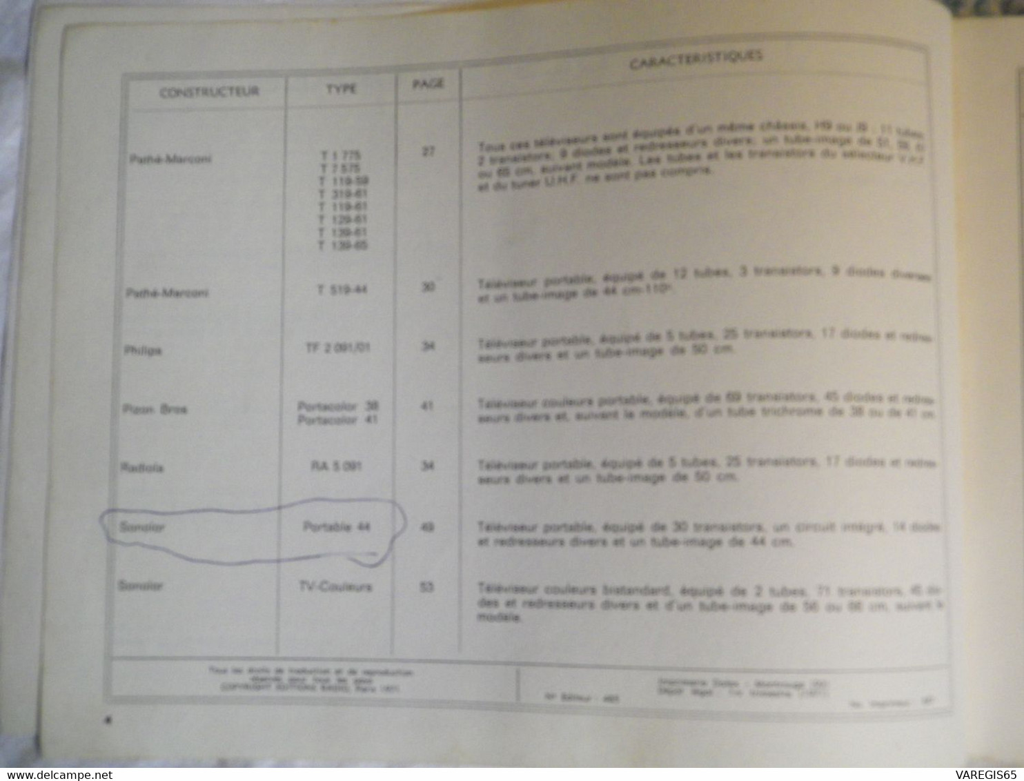 SCHEMATHEQUE 71 TELEVISEURS - W. SOROKINE - EDITION 1971 - SOCIETE DES EDITIONS RADIO PARIS - Audio-Video