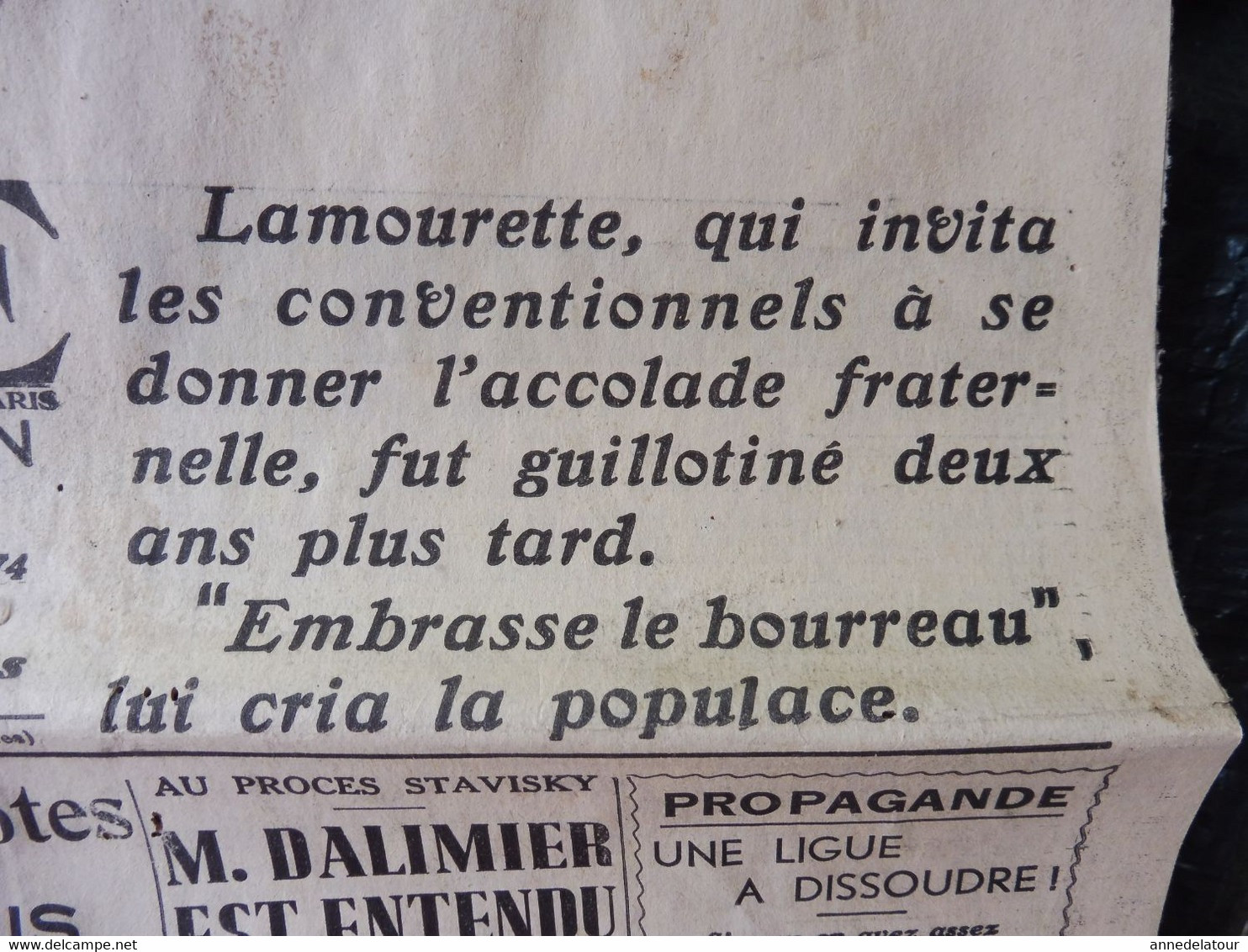 1935 L'AMI DU PEUPLE: Lamourette -accolade-guillotine ;Pub Anti- Franc-Maçonnerie ;Hydravion "Lt-Vaisseau-Paris"; Etc - Algemene Informatie