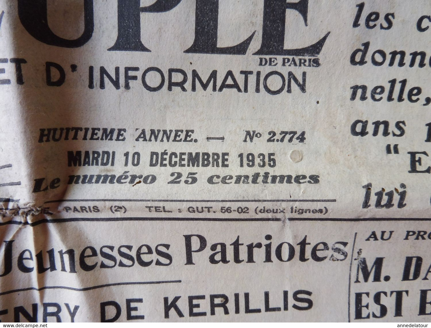 1935 L'AMI DU PEUPLE: Lamourette -accolade-guillotine ;Pub Anti- Franc-Maçonnerie ;Hydravion "Lt-Vaisseau-Paris"; Etc - General Issues