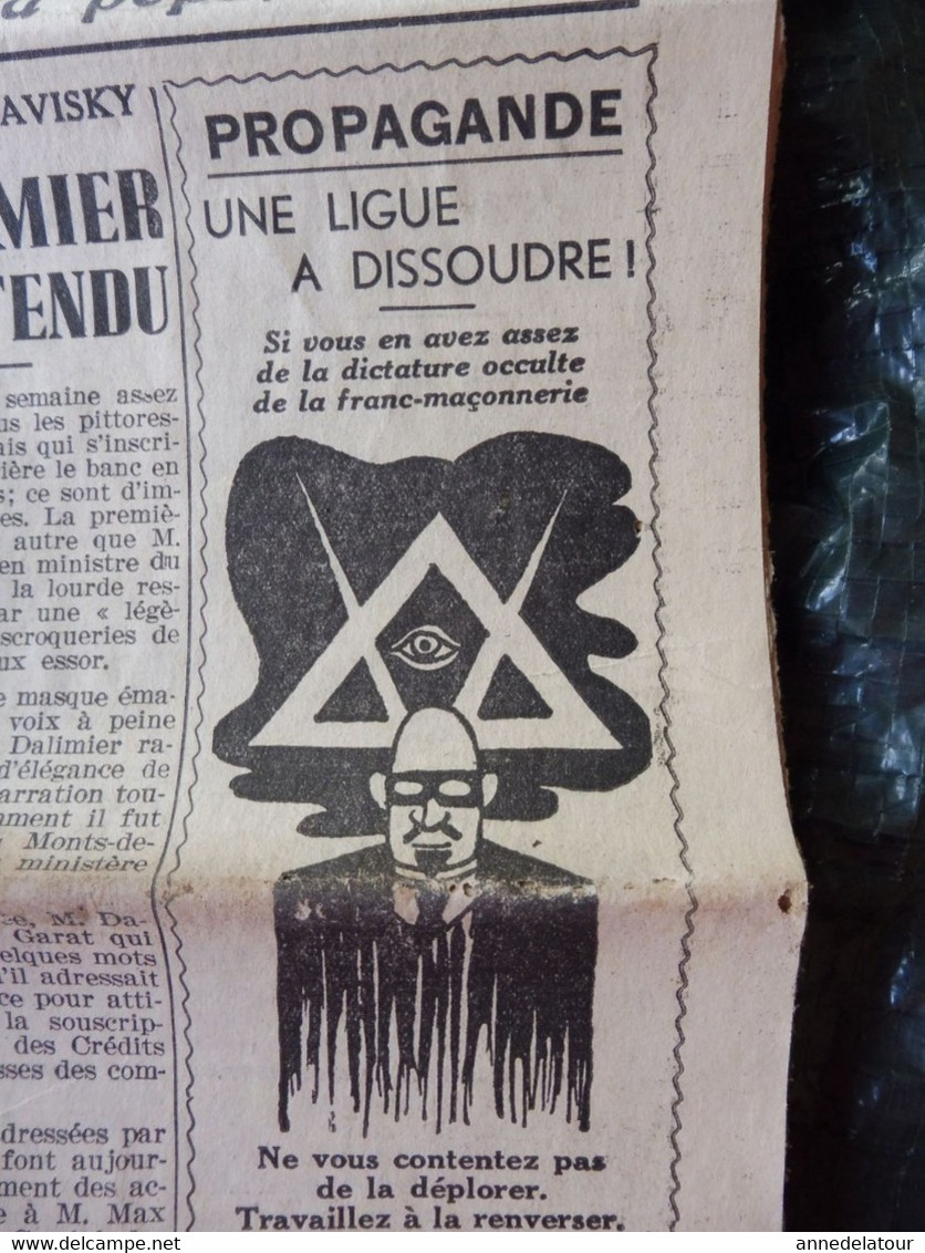 1935 L'AMI DU PEUPLE: Lamourette -accolade-guillotine ;Pub Anti- Franc-Maçonnerie ;Hydravion "Lt-Vaisseau-Paris"; Etc - Allgemeine Literatur