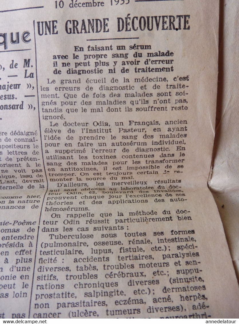 1935 L'AMI DU PEUPLE: Lamourette -accolade-guillotine ;Pub anti- Franc-Maçonnerie ;Hydravion "Lt-Vaisseau-Paris"; etc