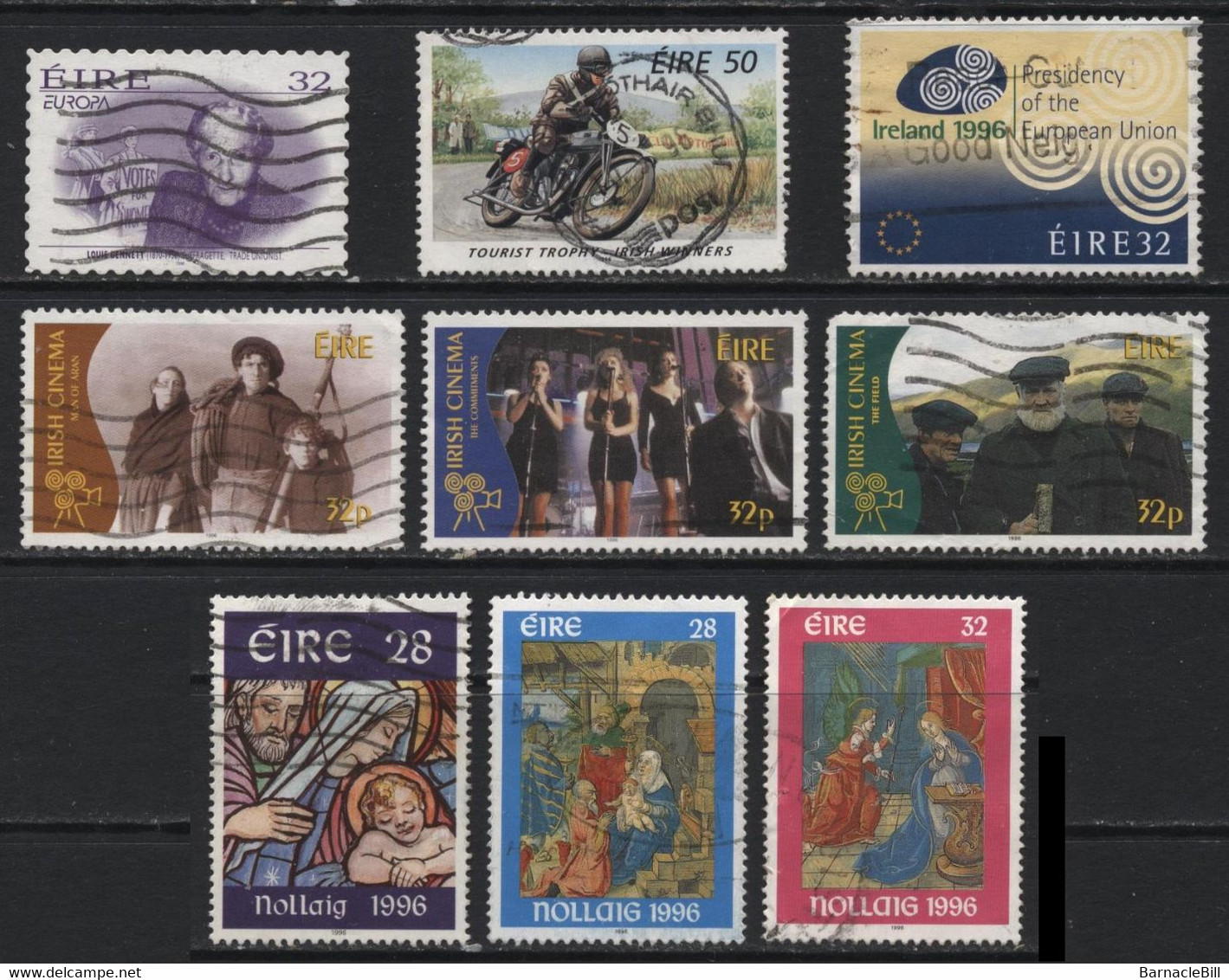 Ireland (38) 1996 Commemoratives. 9 Different Stamps. Used. Hinged. - Other & Unclassified