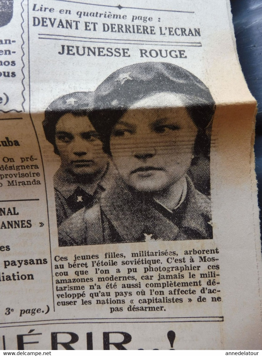 1935 L'AMI DU PEUPLE:  Jeunesse Rouge Féminine ; Dessin Chancel ; Croix De Feu à Mondeville ; Sympathicothérapie ; Etc - Informations Générales