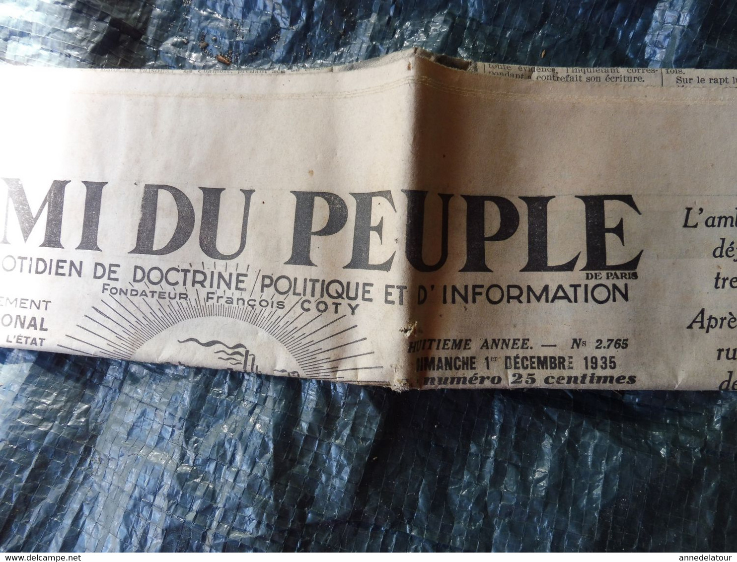 1935 L'AMI DU PEUPLE: Attelage De Lions ; Admiration Ardente Des Femmes Italiennes Pour Mussolini Et Les Sanctions ; Etc - General Issues