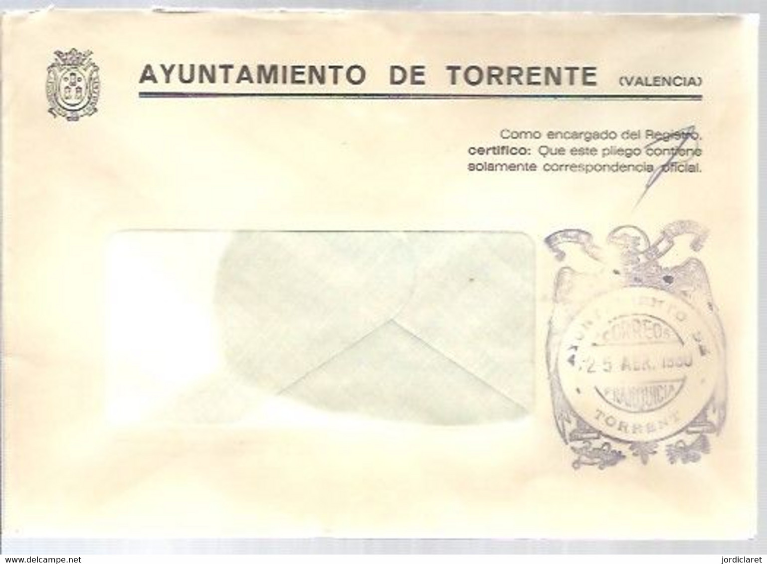 AYUNTAMIENTO DE TORRENTE 1980 - Postage Free