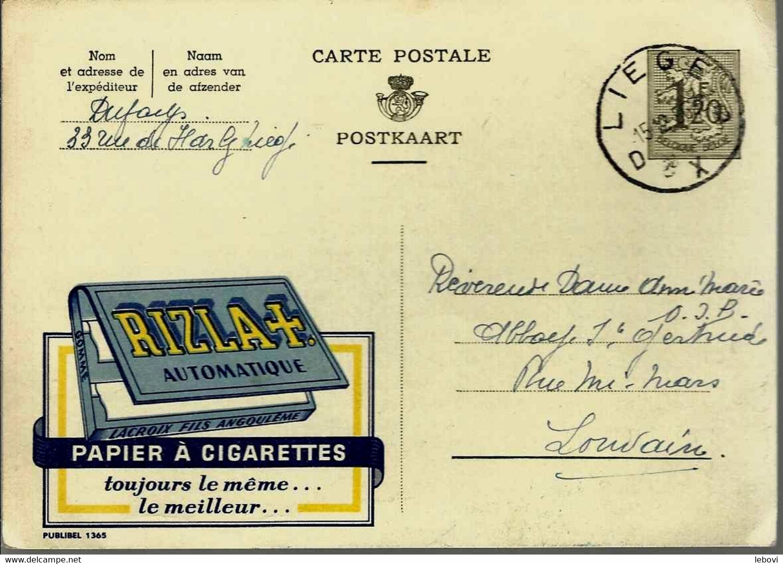 Carte Postale PUBLIBEL N° 1365 « Riz La + » - Franchise