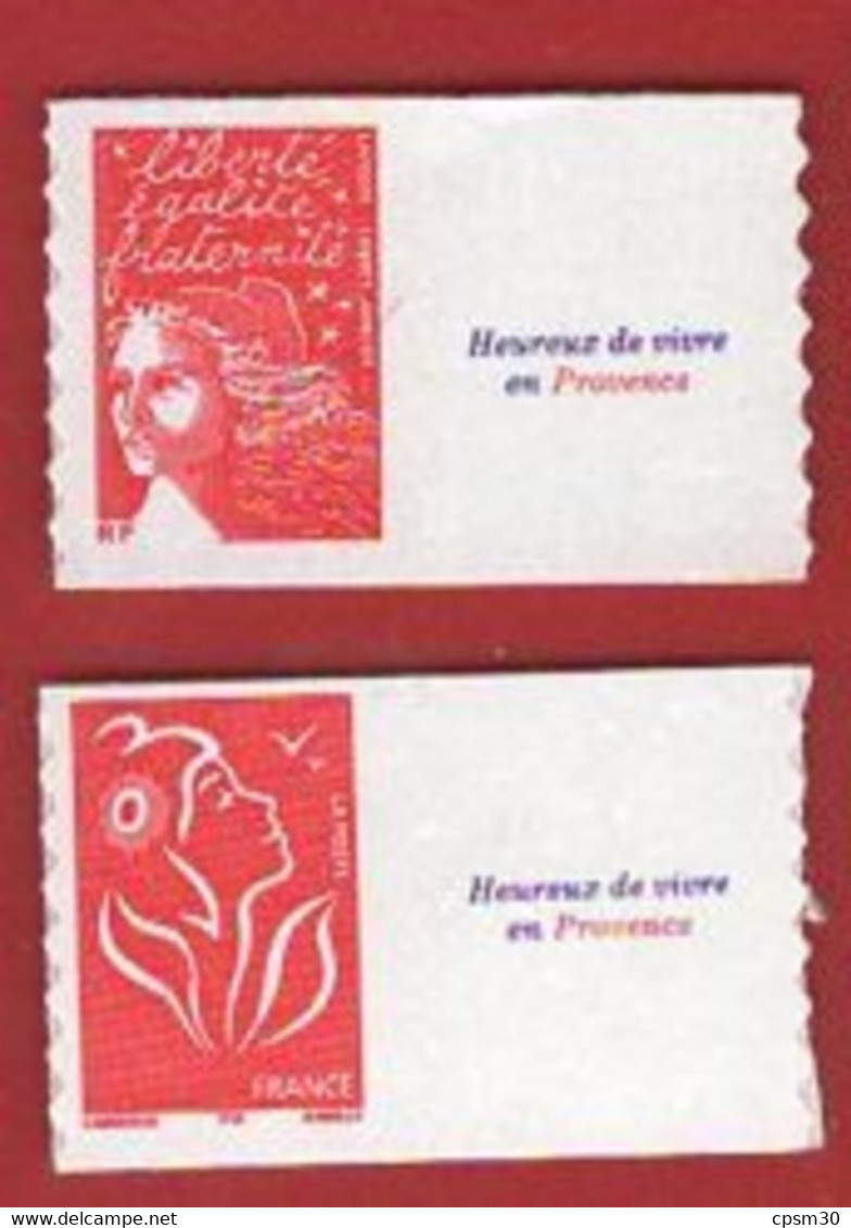 Timbres, Marianne De Lamouche & 14 Juillet, Rouge Permanent, Personalisé "Heureux De Vivre En Provence" N° 3085, 3734 - Other & Unclassified